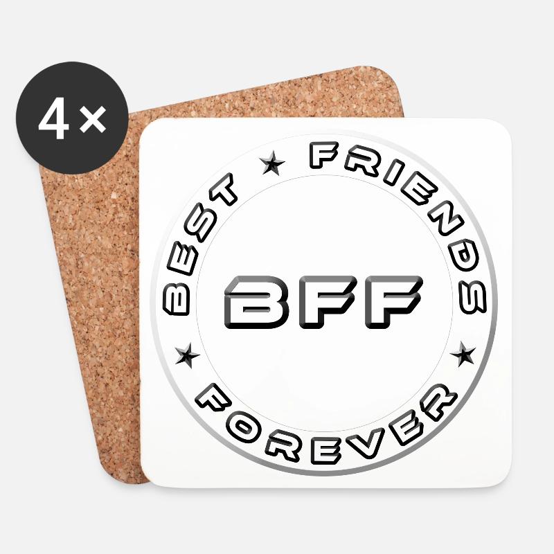 Beste Freunde bester Freund beste Freundin - Untersetzer (4er-Set) - Weiß