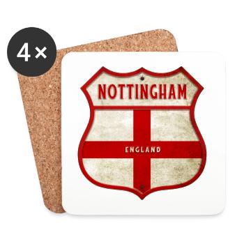 Nottingham England Wappen - Untersetzer (4er-Set) - Weiß - Vorne