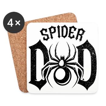 Retro Spider Dad Pet Spider Owner - Coasters (set of 4) - white - Front