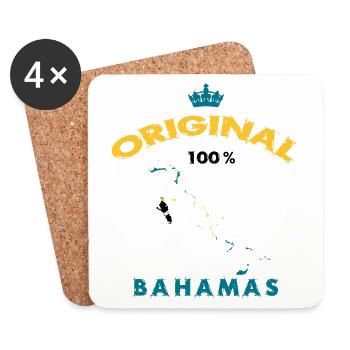 Bahamas Original 100% Flaggen Design - Untersetzer (4er-Set) - Weiß - Vorne