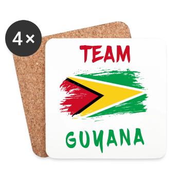 Team Guyana flags design - Coasters (set of 4) - white - Front