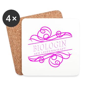 Biologin aus Leidenschaft - Untersetzer (4er-Set) - Weiß - Vorne