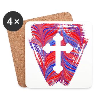 croix 4 e 279 - Dessous de verre (lot de 4) - blanc - Devant