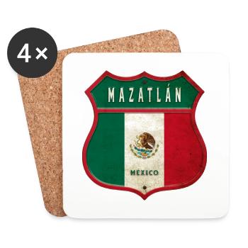 Mazatlán Mexiko Wappen Design - Untersetzer (4er-Set) - Weiß - Vorne