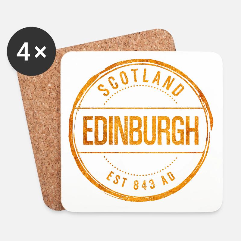 Edinburgh Vintage Stempel - Untersetzer (4er-Set) - Weiß