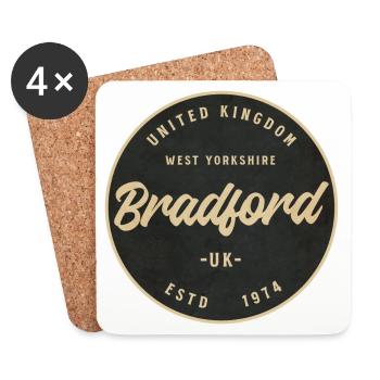 Bradford Vintage Circular Badge - Coasters (set of 4) - white - Front