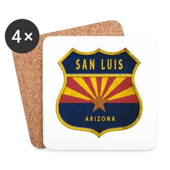 San Luis Arizona Flaggen Wappen Design - Untersetzer (4er-Set) - Weiß - Vorne