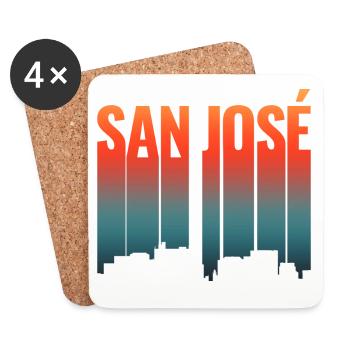 San Jose États-Unis - Dessous de verre (lot de 4) - blanc - Devant