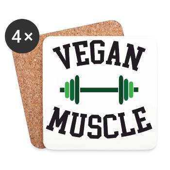 Muscle végétalien - Dessous de verre (lot de 4) - blanc - Devant