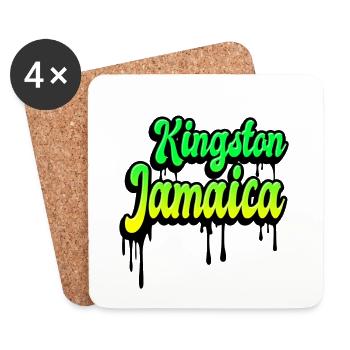 Kingston Jamaika Design - Untersetzer (4er-Set) - Weiß - Vorne