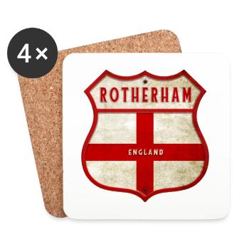 Rotherham England Wappen - Untersetzer (4er-Set) - Weiß - Vorne