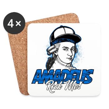 Amadeus Rock Me | Wolfgang Amadeus Mozart Classical - Coasters (set of 4) - white - Front