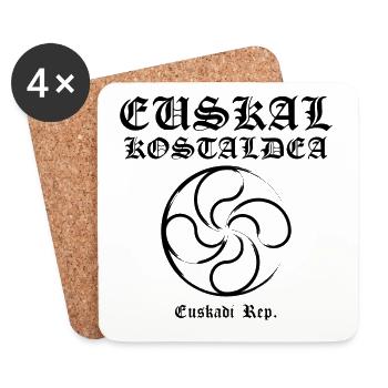 Croix Basque - Dessous de verre (lot de 4) - blanc - Devant