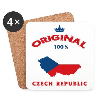 Tschechien Original 100% Flaggen Design - Untersetzer (4er-Set) - Weiß - Vorne