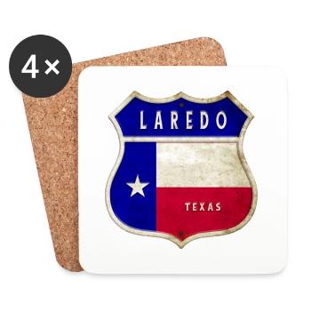 Laredo Texas Coat of Arms Flags Design - Dessous de verre (lot de 4) - blanc - Devant