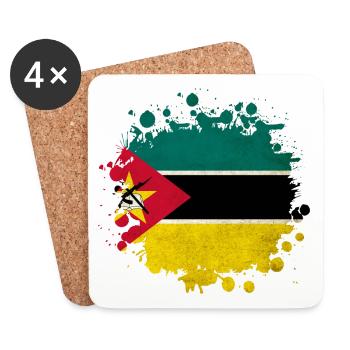 Mozambique blob flag design - Coasters (set of 4) - white - Front