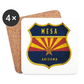 Mesa Arizona flag crest design - Coasters (set of 4) - white - Front