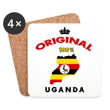 Uganda original 100% flag design - Coasters (set of 4) - white - Front