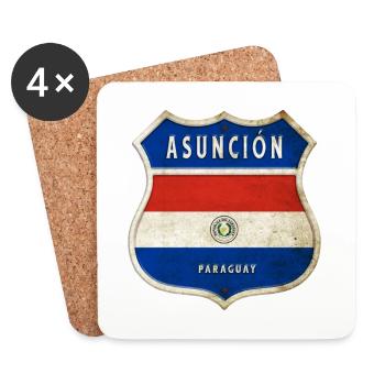 Asunción Paraguay Wappen Flaggen Design - Untersetzer (4er-Set) - Weiß - Vorne
