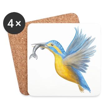 Kingfisher Catch Art - Dessous de verre (lot de 4) - blanc - Devant