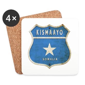 Kismaayo Somalia coat of arms flag design - Coasters (set of 4) - white - Front