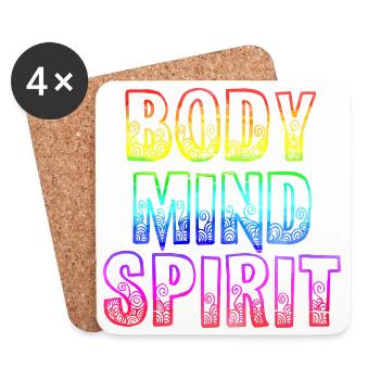 Yoga 9 Corps - Dessous de verre (lot de 4) - blanc - Devant