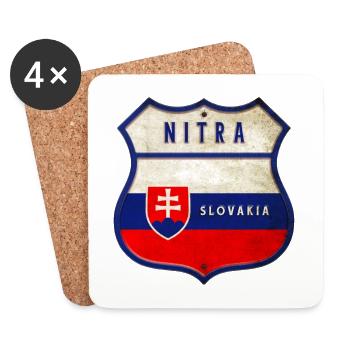 Nitra Slowakei Wappen Flaggen Design - Untersetzer (4er-Set) - Weiß - Vorne