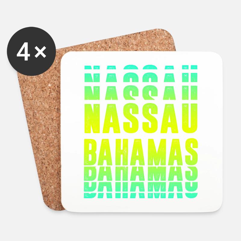 Nassau Bahamas Design - Untersetzer (4er-Set) - Weiß