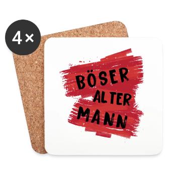 Böser Alter Mann - Untersetzer (4er-Set) - Weiß - Vorne