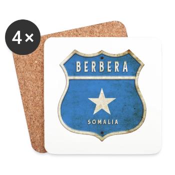 Berbera Somalia coat of arms flag design - Coasters (set of 4) - white - Front