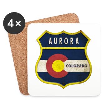 Aurora Colorado Wappen Design - Untersetzer (4er-Set) - Weiß - Vorne
