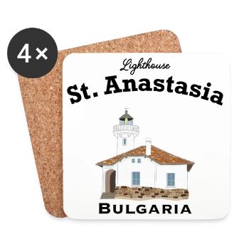 Bulgarien Leuchtturm Klosterinsel Sweta Anastasia - Untersetzer (4er-Set) - Weiß - Vorne