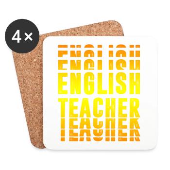 Englisch Lehrer Design - Untersetzer (4er-Set) - Weiß - Vorne