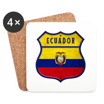 Ecuador Flaggen Wappen Design - Untersetzer (4er-Set) - Weiß - Vorne