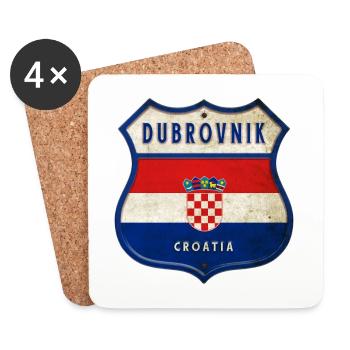 Dubrovnik Croatia flag coat of arms design - Coasters (set of 4) - white - Front