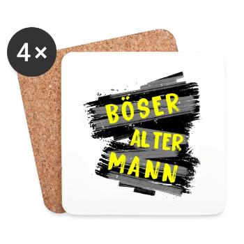 Böser Alter Mann - Untersetzer (4er-Set) - Weiß - Vorne