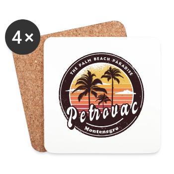 Petrovac Montenegro beach design - Coasters (set of 4) - white - Front