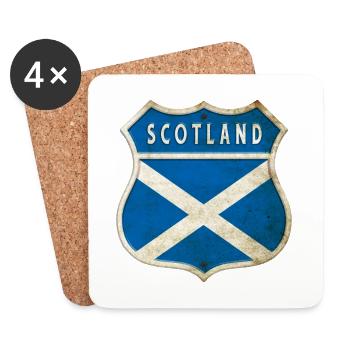 Schottland Wappen Flaggen Design - Untersetzer (4er-Set) - Weiß - Vorne