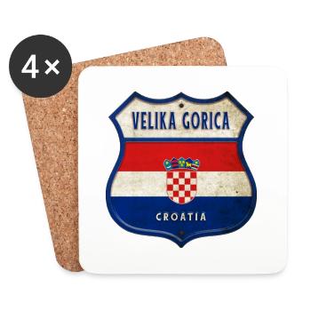 Velika Gorica Croatie Drapeaux Armoiries - Dessous de verre (lot de 4) - blanc - Devant