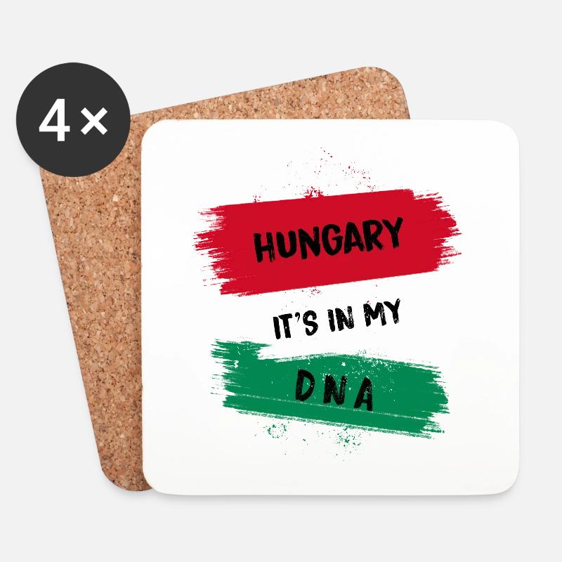 Ungarn ist in meiner DNA Flaggen Design - Untersetzer (4er-Set) - Weiß
