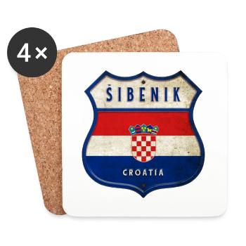 Šibenik Croatia flag coat of arms design - Coasters (set of 4) - white - Front