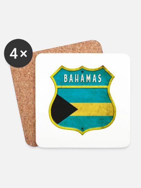 Bahamas Wappen Flaggen Design - Untersetzer (4er-Set) - Weiß