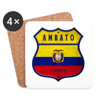Ambato Ecuador Wappen Flaggen Design - Untersetzer (4er-Set) - Weiß - Vorne