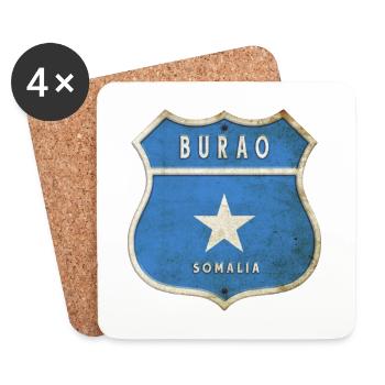Burao Somalia Wappen Flaggen Design - Untersetzer (4er-Set) - Weiß - Vorne