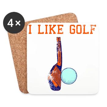 I love golf - Coasters (set of 4) - white - Front