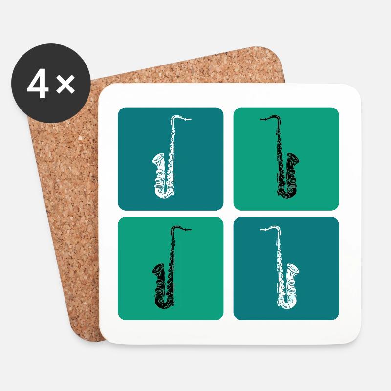 Saxophone Design - Untersetzer (4er-Set) - Weiß