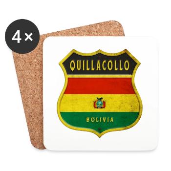 Quillacollo Bolivien Wappen Design - Untersetzer (4er-Set) - Weiß - Vorne