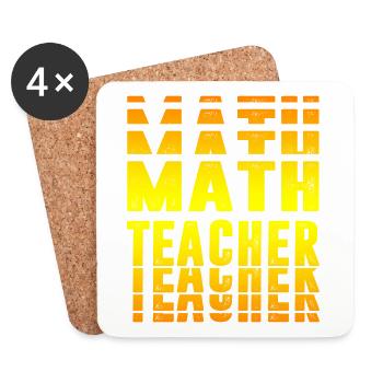 Design pour professeurs de mathématiques - Dessous de verre (lot de 4) - blanc - Devant