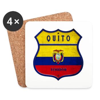 Quito Ecuador Wappen Flaggen Design - Untersetzer (4er-Set) - Weiß - Vorne