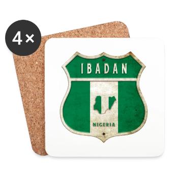 Ibadan Nigeria coat of arms flag design - Coasters (set of 4) - white - Front